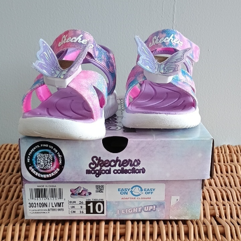 Skechers Pink and Purple Sandals with Velcro Closure
